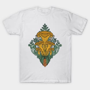 Chanterelle Mushrooms with Fiddlehead Fern T-Shirt